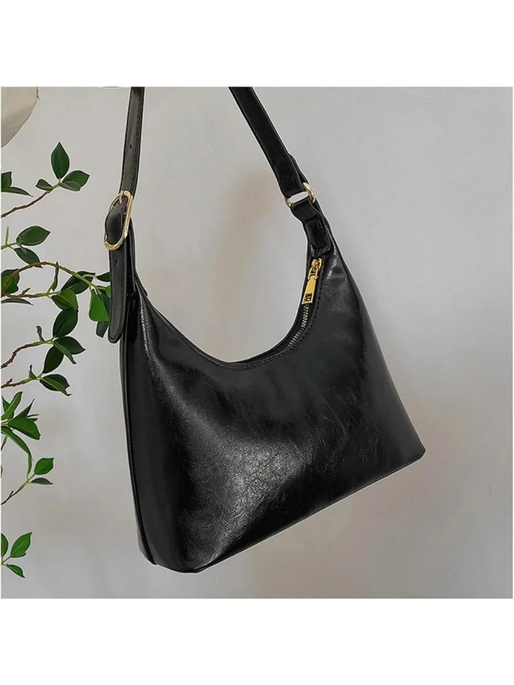 Trendy Mini Vintage Hobo Bag - Small Retro Vegan Leather Handbag for Women